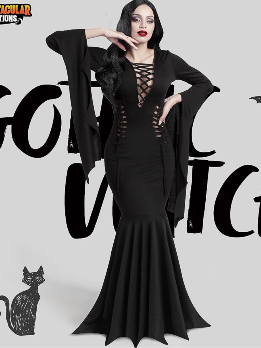 Spooktacular Creations black gothic witch Halloween costume play size 3X